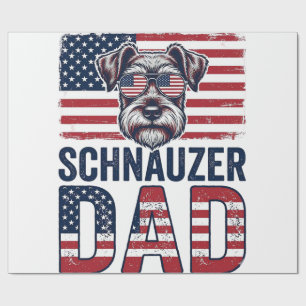 Schnauzer-Vater Patriotisch Retro-Hund Geschenkpapier