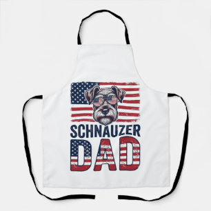 Schnauzer-Vater Patriotisch Retro-Hund Schürze