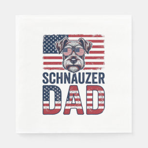 Schnauzer-Vater Patriotisch Retro-Hund Serviette