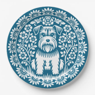 Schnauzer Viktorianische Farbe Pappteller