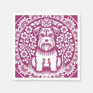 Schnauzer Viktorianische Farbe Serviette