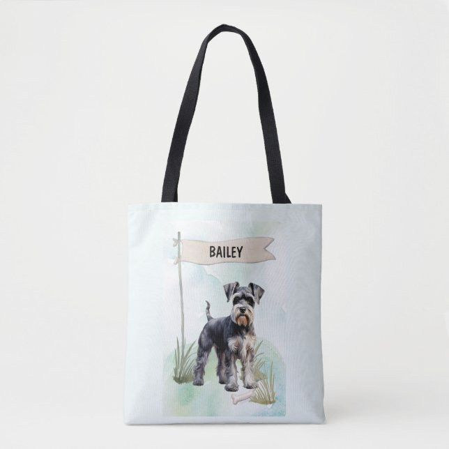 Schnauzer Wasserfarbe Personalisierte Hund (Vorderseite)