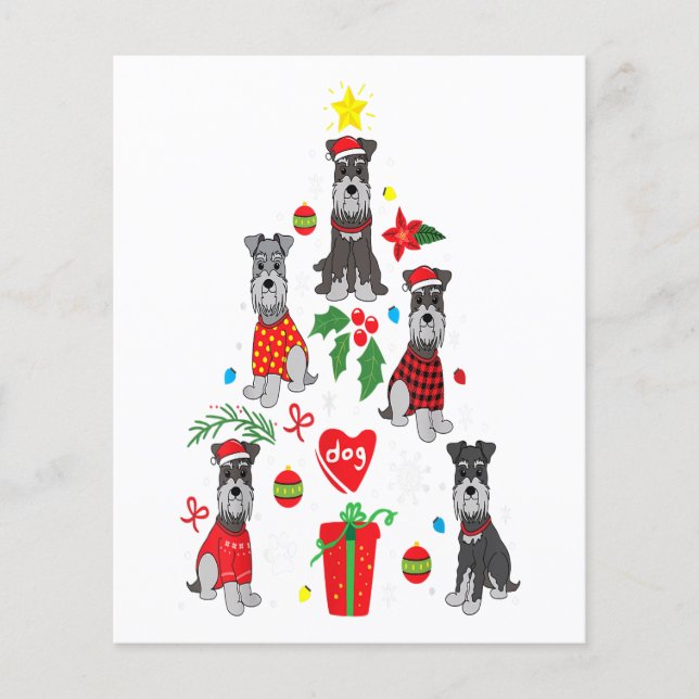 Schnauzer Weihnachtsbaum Ornament Funny Pet Dog Flyer (Vorne)