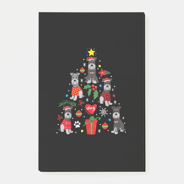 Schnauzer Weihnachtsbaum Ornament Funny Pet Dog Post-it Klebezettel (Vorderseite)