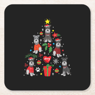Schnauzer Weihnachtsbaum Ornament Funny Pet Dog Rechteckiger Pappuntersetzer