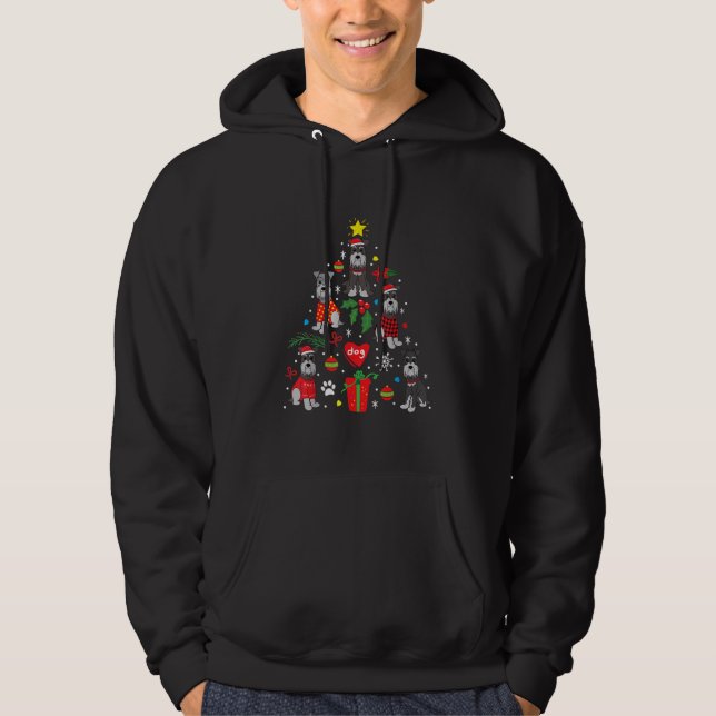 Schnauzer Weihnachtsbaum Ornament Funny Pet Hund Hoodie (Vorderseite)