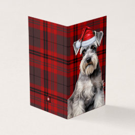 Schnauzer Weihnachtshund mit rotem Holiday-Karo