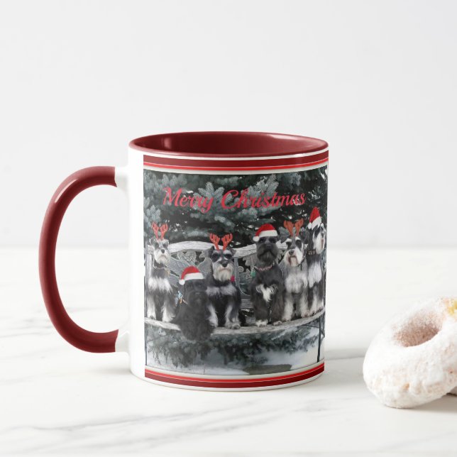 Schnauzer-WeihnachtsTasse Tasse (Mit Donut)