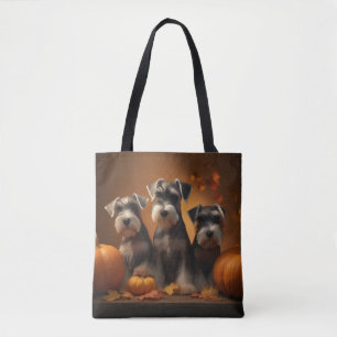 Schnauzer Welpe Herbstfreude Kürbis