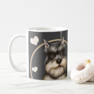 Schnauzer Welpe Hund jeden Snack, den Sie machen Kaffeetasse