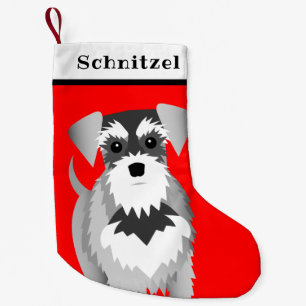 Schnauzer Welpenbraun Kleiner Weihnachtsstrumpf