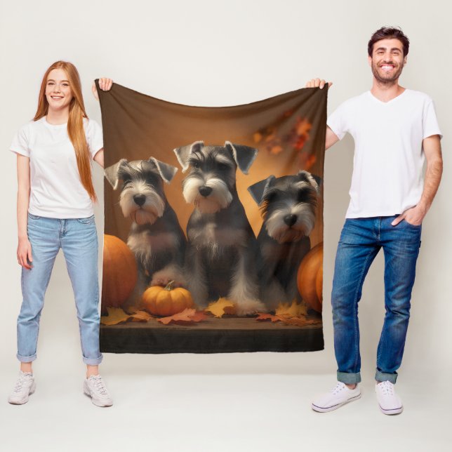Schnauzer Welppy Autumn Delight Pumpkin Fleecedecke (Beispiel)