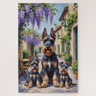 Schnauzer Wisteria Street Art Puzzle
