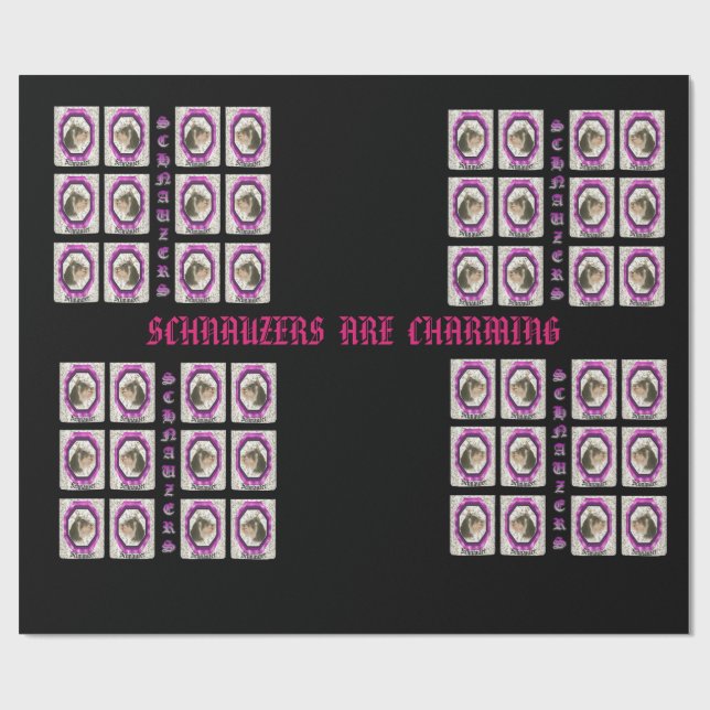 Schnauzer Wrpping Papier Geschenkpapier (Flach)