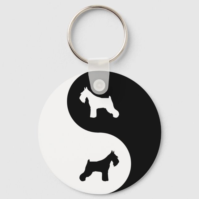 Schnauzer Yin Yang Schlüsselanhänger (Vorderseite)
