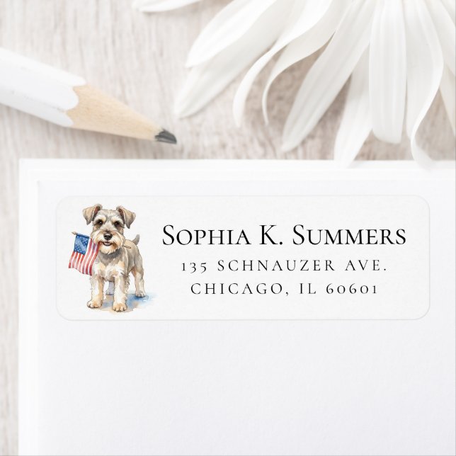 Schnauzer zum 4. Juli Anschrift (Insitu)