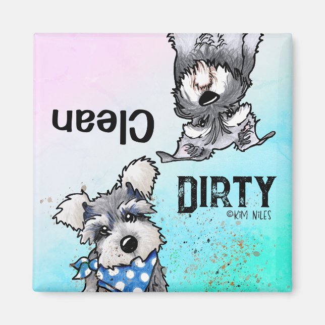 Schnauzers Clean Dirty Geschirrspülmaschine Magnet (Vorne)