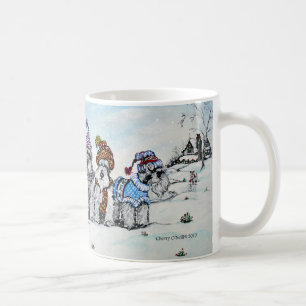 Schnauzers im Winter Kaffeetasse
