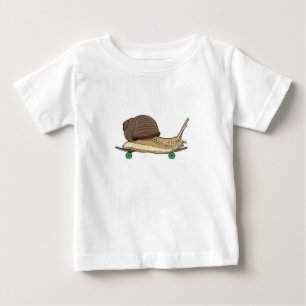 Schnecke als Skater mit Skateboard Baby T-shirt