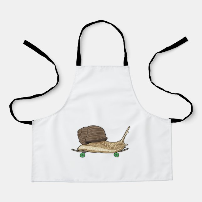Schnecke als Skater mit Skateboard Schürze (Vorderseite)