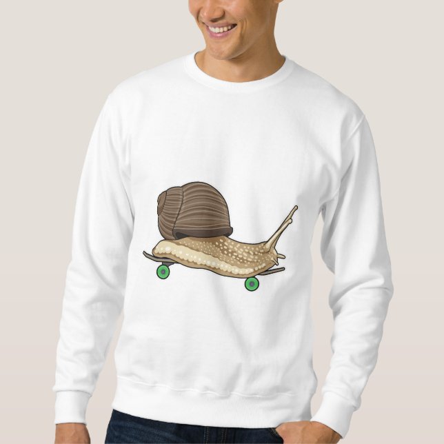 Schnecke als Skater mit Skateboard Sweatshirt (Vorderseite)