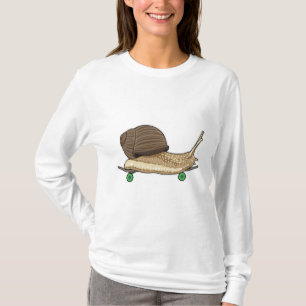 Schnecke als Skater mit Skateboard T-Shirt