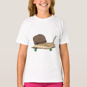 Schnecke als Skater mit Skateboard T-Shirt