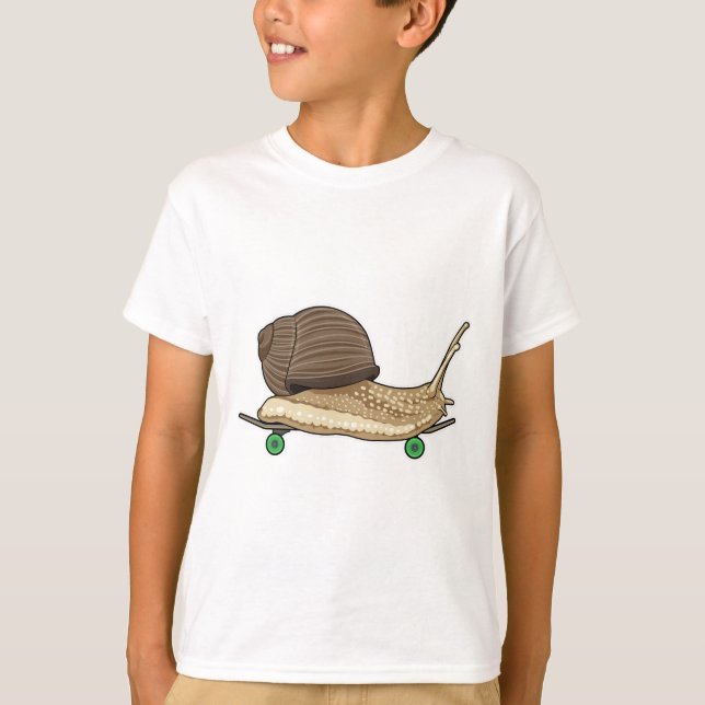 Schnecke als Skater mit Skateboard T-Shirt (Vorderseite)