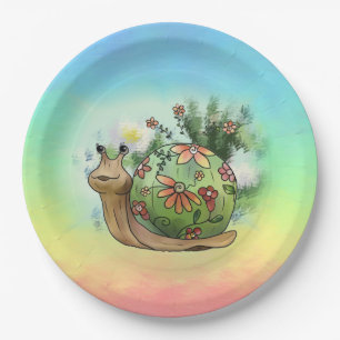 Schnecke am Teich  Pappteller