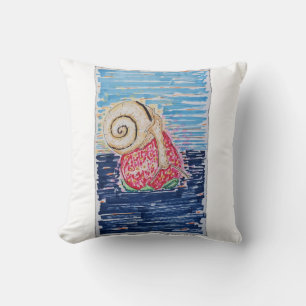 Schnecke auf der Erdbeere Kissen