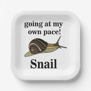 Schnecke auf meinem eigenen Pace Funny Snail Party Pappteller