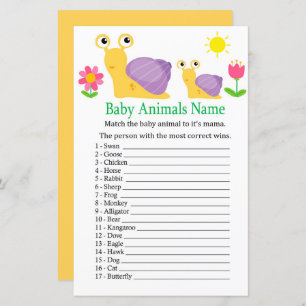 Schnecke Baby Animals Name Game