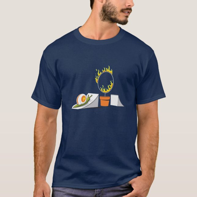 Schnecke gegen Ring des Feuers T-Shirt (Vorderseite)