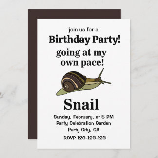 Schnecke geht auf meinem eigenen Pace Funny Snail  Einladung