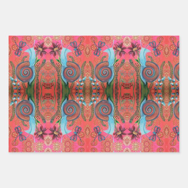 Schnecke Geschenkpapier Set (Vorderseite)