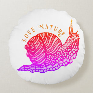 Schnecke im grafischen Stil Rundes Kissen