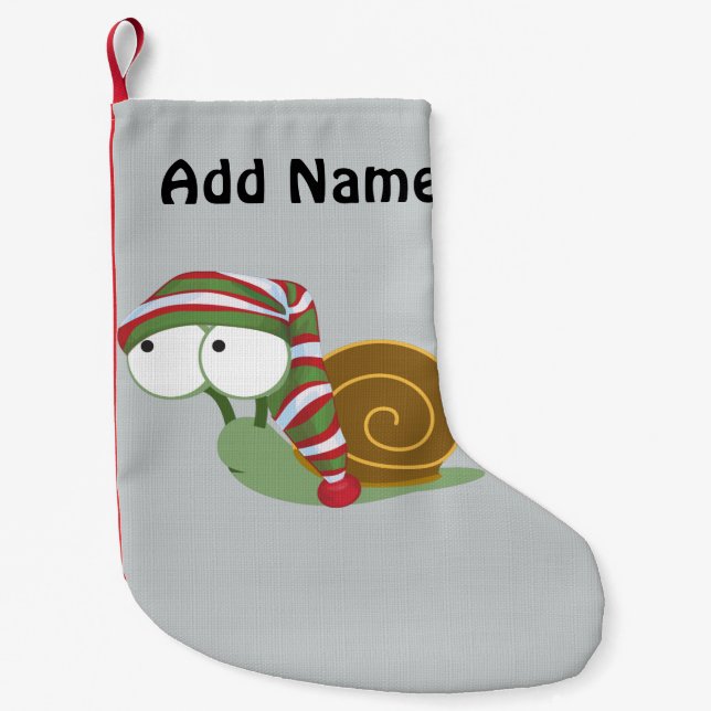 Schnecke im Winter Kleiner Weihnachtsstrumpf (Vorderseite)