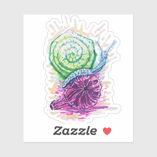 Schnecke in der Fig Aufkleber (Blatt)