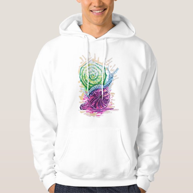 Schnecke in der Fig bunt Hoodie (Vorderseite)