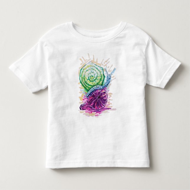 Schnecke in der Fig bunt Kleinkind T-shirt (Vorderseite)