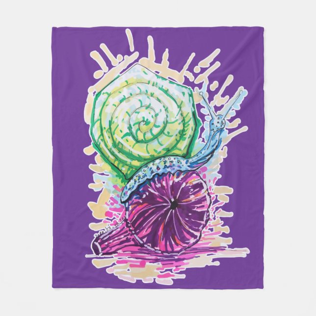 Schnecke in der Fig Fleecedecke (Vorderseite)