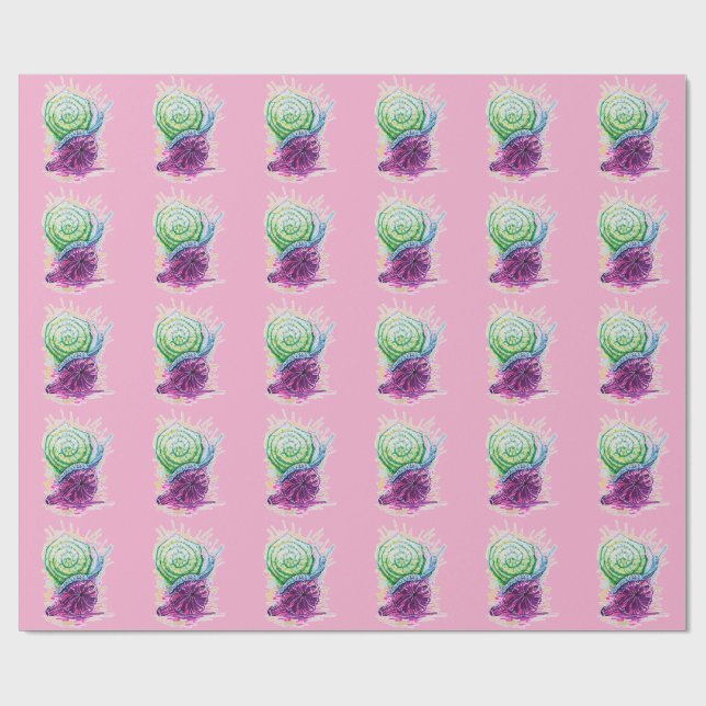 Schnecke in der Fig Geschenkpapier (Flach)