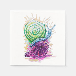 Schnecke in der Fig Serviette