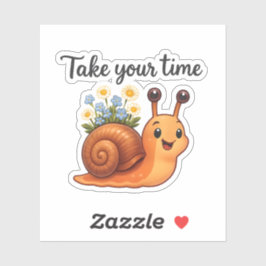 Schnecke mit Blume Aufkleber