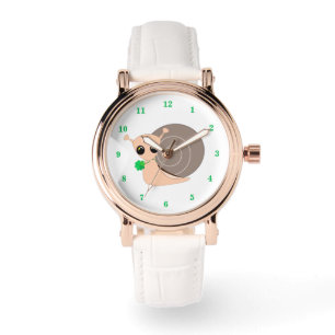 Schnecke mit Clover Watch - Lucky Snail Armbanduhr