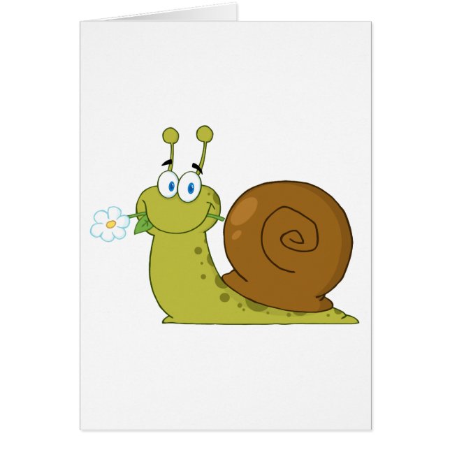 Schnecke mit einer Blume in seinem Mund (Vorne)