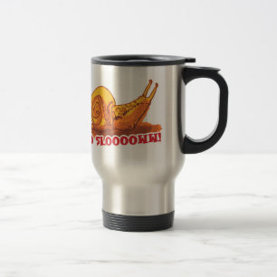 Schnecke mit Text-Cartoon-Stil Reisebecher