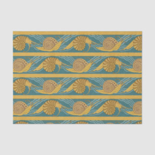 Schnecke-Muster-Druck-Schnecke-blaues gelbes Seidenpapier