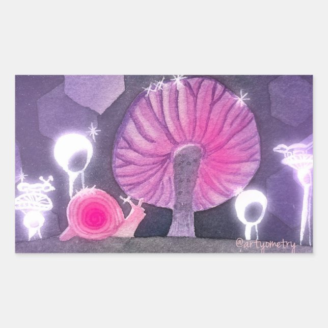 Schnecke Rechteckiger Aufkleber (Vorderseite)