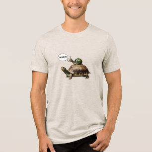 Schnecke reitet auf einer Schildkröte Tri-Blend Shirt